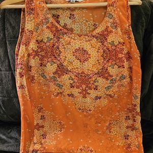 CAbi orange size small tank blouse